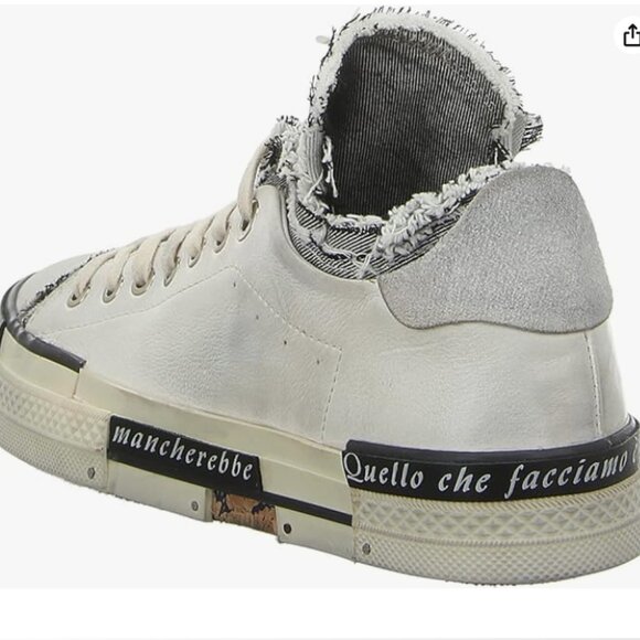 NEW REBECCA WHITE Leather Identity Sneakers in white/gray for women 1125 5t3 - Picture 5 of 10